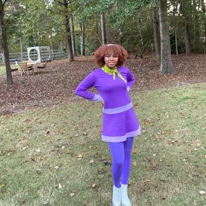 Daphne Scooby doo costume adult standard size. Headband, scarf, and dress. Burnt